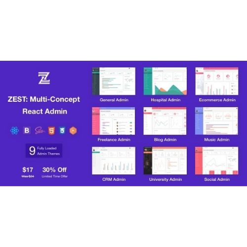 Zest: Multi-Concept React Admin Template