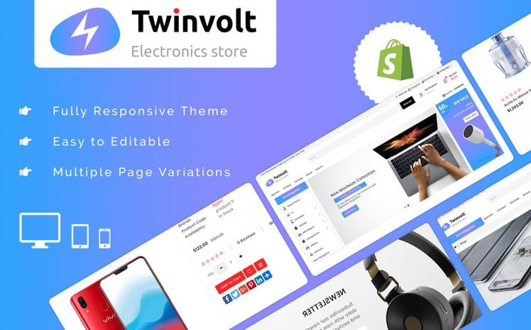 Twinvolt – Electronic Shopify Theme