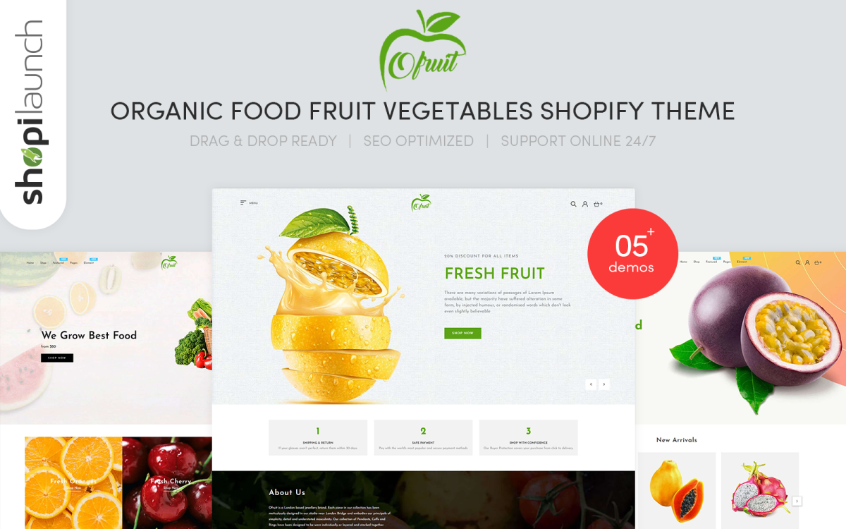 OFruit – Organic Food Fruit Vegetables Shopify Theme