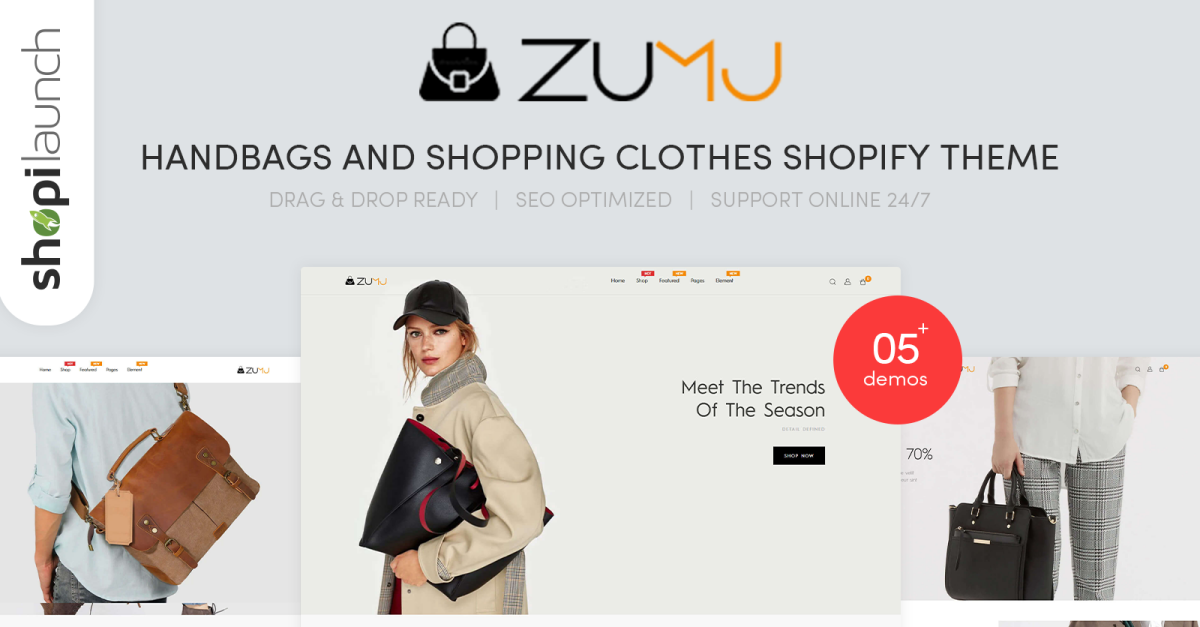 Zumj-Handbags & Shopping Clothes Shopify Theme